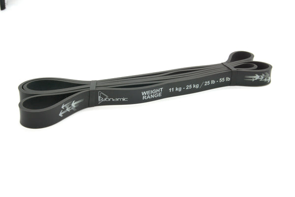 Black straight exercise bar handle for resistance band workouts